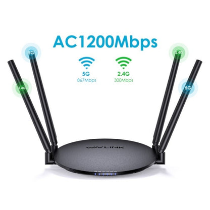 WAVLINK WN530G3 4x 5dBi Foldable Antenna AC1200 Dual Band Wireless Repeater Router, US Plug, UK Plug, EU Plug, AU Plug