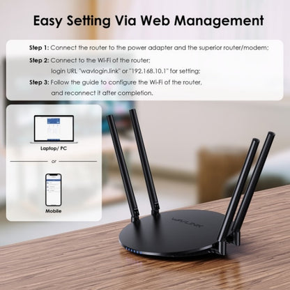 WAVLINK WN530G3 4x 5dBi Foldable Antenna AC1200 Dual Band Wireless Repeater Router, US Plug, UK Plug, EU Plug, AU Plug