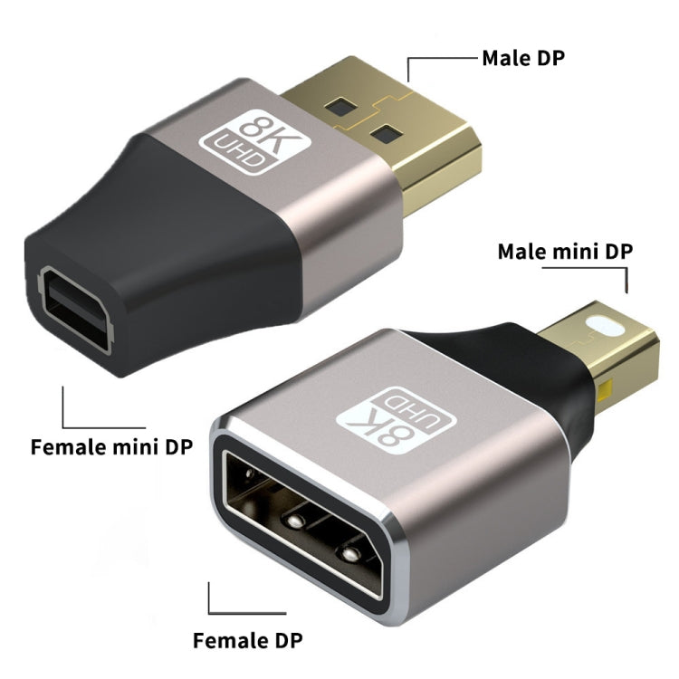 JUNSUNMAY 8K 60Hz Male Mini Displayport to Female Displayport Adapter DP Converter, Displayport to Female Displayport Adapter DP