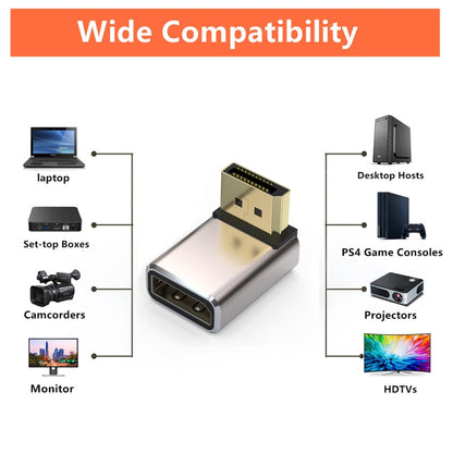 JUNSUNMAY 8K 60Hz PD1.4 Male Displayport to Female Displayport Adapter Converter, Up, Down, Left, Right