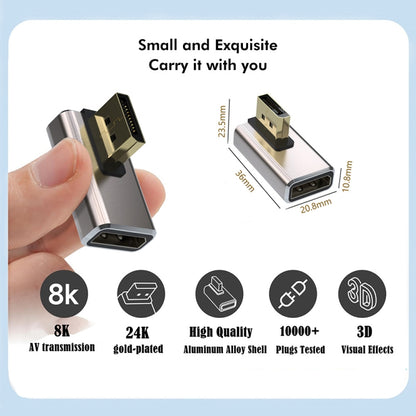 JUNSUNMAY 8K@60Hz PD1.4 Male Displayport to Female Displayport Adapter Converter, A, B