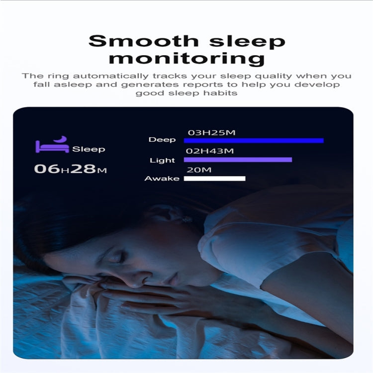 R03 SIZE 9 Smart Ring, Support Heart Rate / Blood Oxygen / Sleep / Multiple Sports Modes