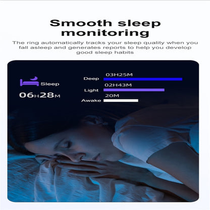 R03 SIZE 9 Smart Ring, Support Heart Rate / Blood Oxygen / Sleep / Multiple Sports Modes