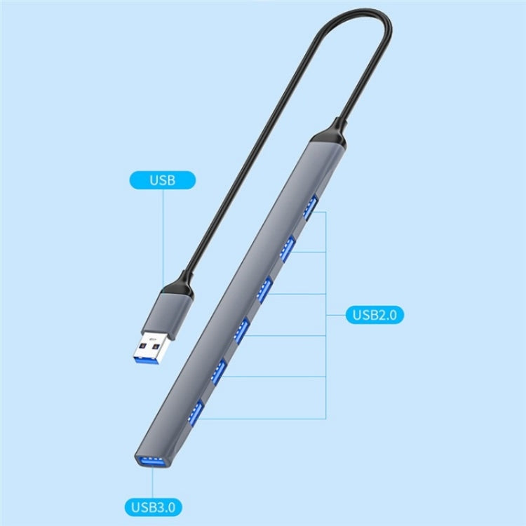 ADS-303A Data Transmission USB 3.0 / 2.0 Hub Expansion Dock Station 7-Port USB Adapter, ADS-303A
