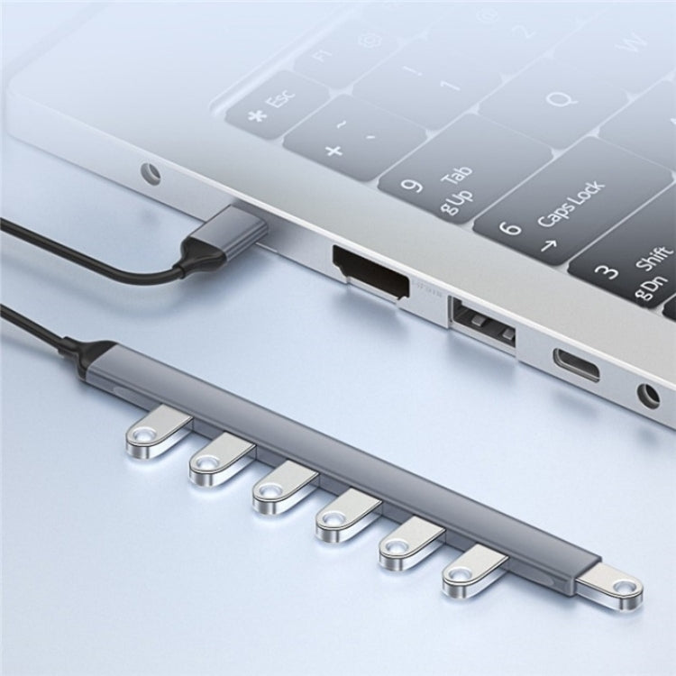 ADS-303A Data Transmission USB 3.0 / 2.0 Hub Expansion Dock Station 7-Port USB Adapter, ADS-303A