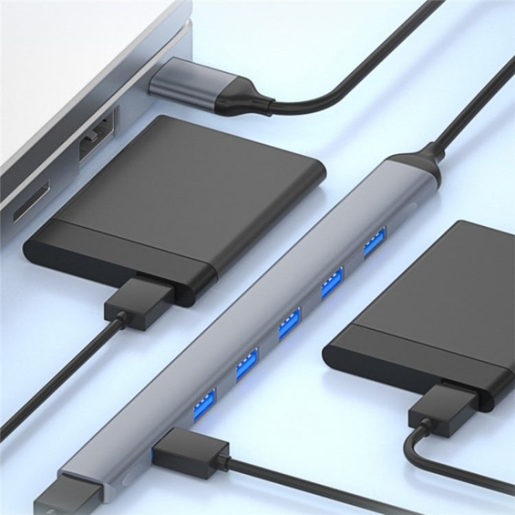ADS-303A Data Transmission USB 3.0 / 2.0 Hub Expansion Dock Station 7-Port USB Adapter, ADS-303A