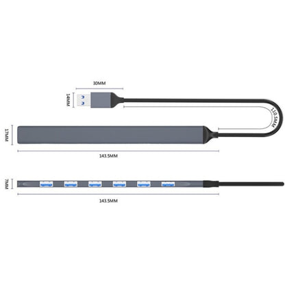 ADS-303A Data Transmission USB 3.0 / 2.0 Hub Expansion Dock Station 7-Port USB Adapter, ADS-303A