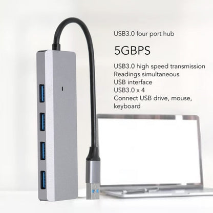 ADS-305A Aluminum Alloy USB to 4-Ports USB3.0 USB HUB Laptop Adapter Docking Station, ADS-305A