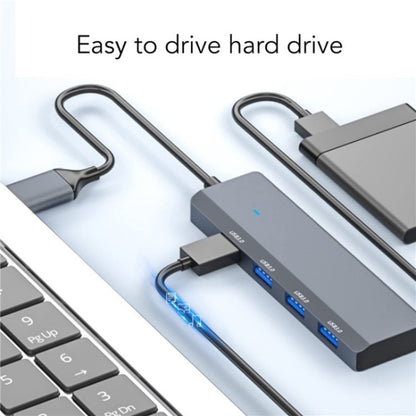 ADS-305A Aluminum Alloy USB to 4-Ports USB3.0 USB HUB Laptop Adapter Docking Station, ADS-305A
