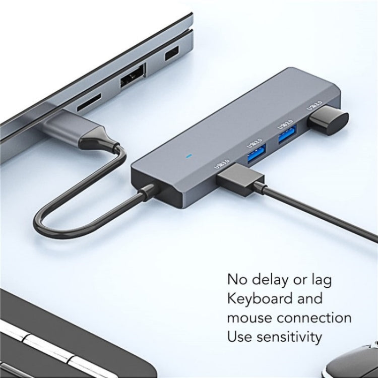 ADS-305A Aluminum Alloy USB to 4-Ports USB3.0 USB HUB Laptop Adapter Docking Station, ADS-305A