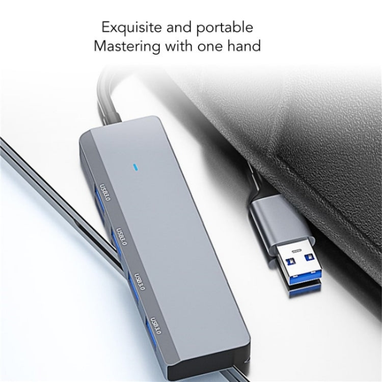 ADS-305A Aluminum Alloy USB to 4-Ports USB3.0 USB HUB Laptop Adapter Docking Station, ADS-305A