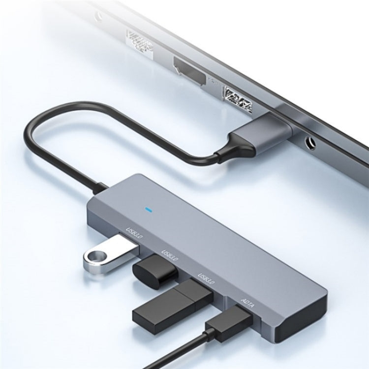 ADS-309A  Aluminum Alloy USB to 3  x USB 3.0 + Type-C Data Port Expansion Hub Adapter, ADS-309A