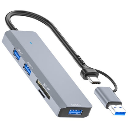 ADS-310D 2-in-1 Type-C + USB to 3 x USB 3.0 + SD / TF Card Slots Multi-Port Hub, ADS-310D