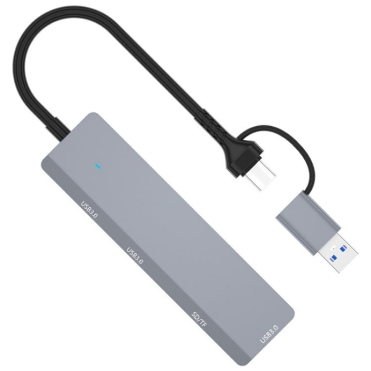 ADS-310D 2-in-1 Type-C + USB to 3 x USB 3.0 + SD / TF Card Slots Multi-Port Hub, ADS-310D