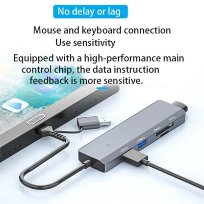 ADS-310D 2-in-1 Type-C + USB to 3 x USB 3.0 + SD / TF Card Slots Multi-Port Hub, ADS-310D