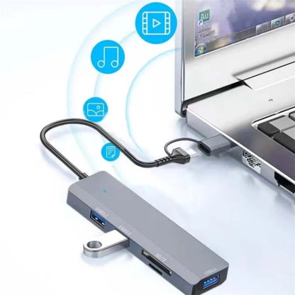 ADS-310D 2-in-1 Type-C + USB to 3 x USB 3.0 + SD / TF Card Slots Multi-Port Hub, ADS-310D