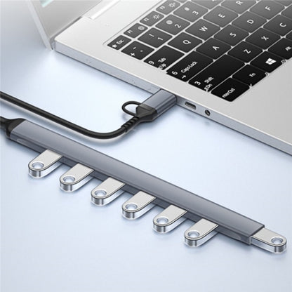 ADS-303D USB + Type-C to USB 3.0 + 6x USB 2.0 Splitter 7-in-1 Multifunctional Hub, ADS-303D
