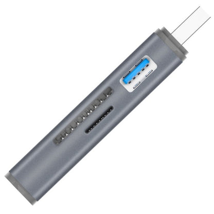 ADS-308A SD / TF Card Reader Aluminum Alloy USB 3.0 + USB 2.0 Splitter Hub