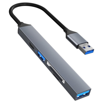 ADS-806A 5-in-1 Card Reader USB-A to USB3.0 + USB2.0 + Type-C + SD/TF Slot USB Hub, ADS-806A