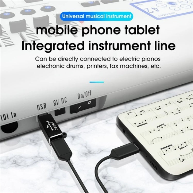 ADS-618 USB-C / Type-C Female to MIDI Male Electric Piano Printer Scanner Adapter