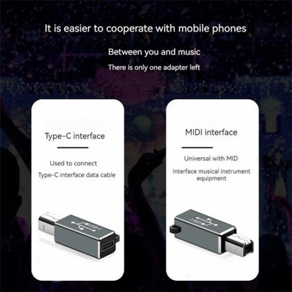 ADS-618 USB-C / Type-C Female to MIDI Male Electric Piano Printer Scanner Adapter