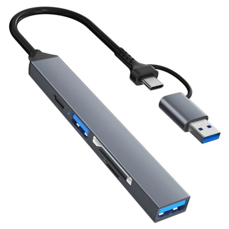 ADS-806D Type-C+USB to USB 3.0 Hub SD / TF Card Reader Multi-Function Docking Station, ADS-806D