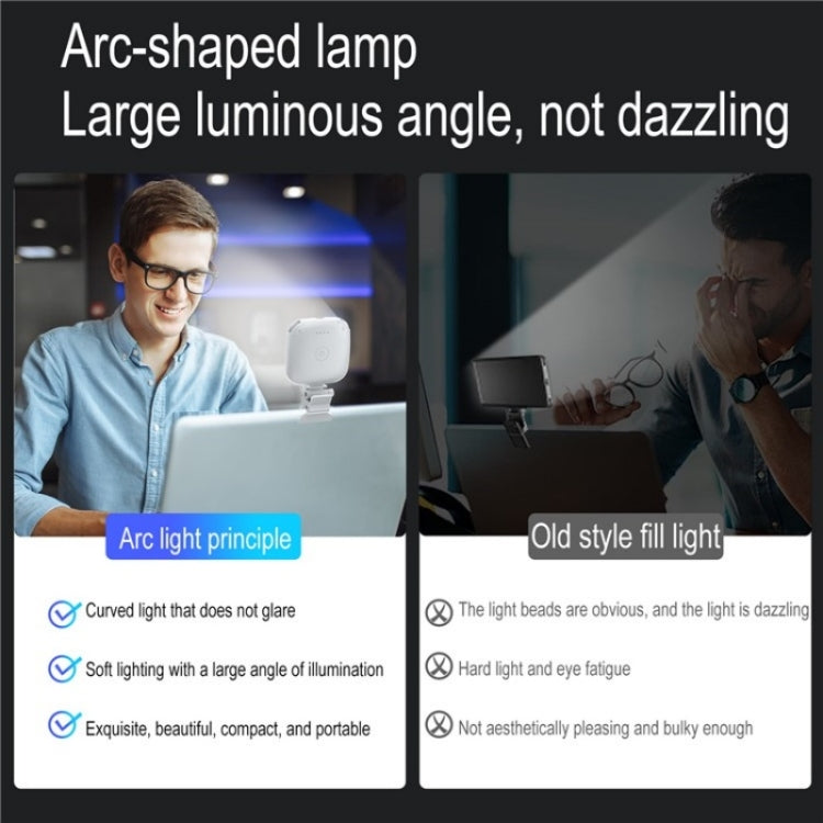 V15 Mini Clip-On Portable LED Fill Light Phone Laptop Video Conference Live Streaming Fill Lamp, V15