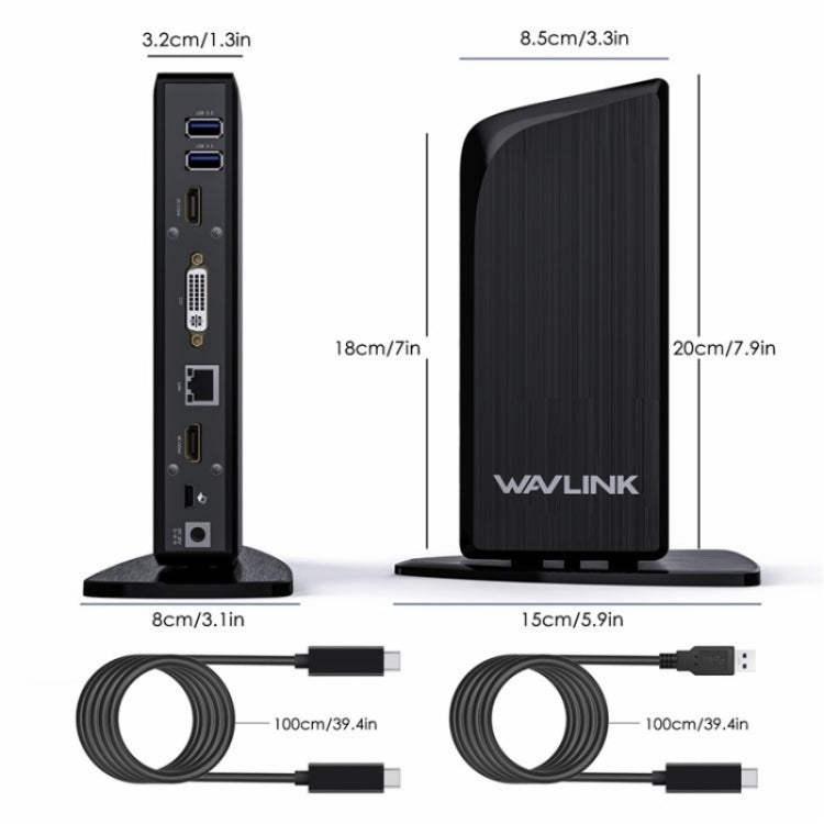 WAVLINK UG39PD1 13 in 1 Type-C Triple Monitors 4K HD Docking Station, US Plug, UK Plug, EU Plug, AU Plug