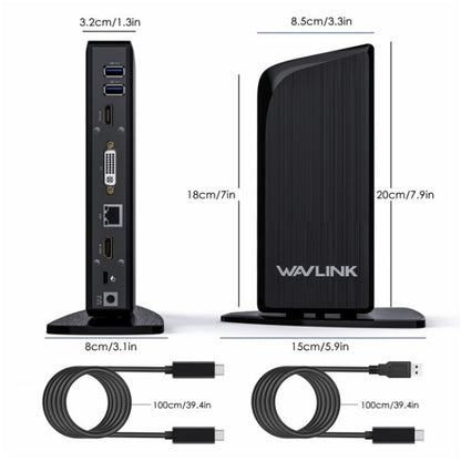 WAVLINK UG39PD1 13 in 1 Type-C Triple Monitors 4K HD Docking Station, US Plug, UK Plug, EU Plug, AU Plug