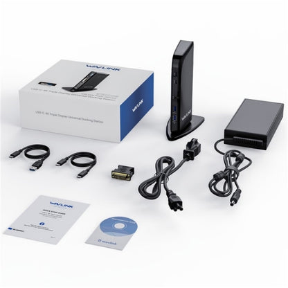 WAVLINK UG39PD1 13 in 1 Type-C Triple Monitors 4K HD Docking Station, US Plug, UK Plug, EU Plug, AU Plug