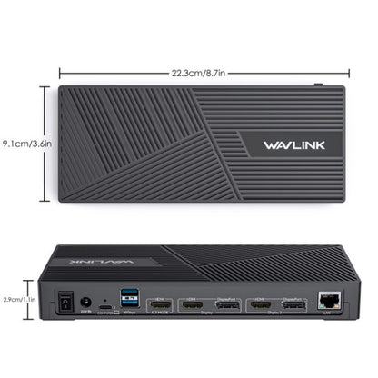 WAVLINK UG69PD25 Pro 100W PD Charging Triple 4K Display Laptop Docking Station, US Plug, EU Plug, UK Plug, AU Plug