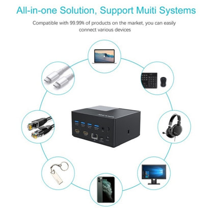 WAVLINK UG76PD2 3.5mm Audio, Gigabit Network Port Dual HD Universal Docking Station, UG76PD2