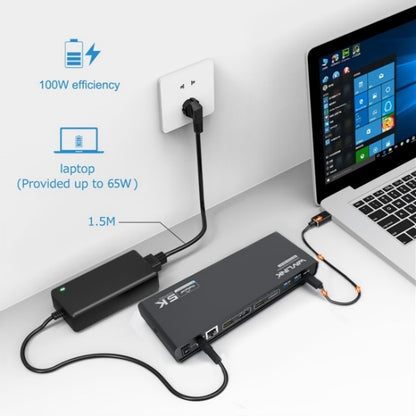 WAVLINK UG69PD6 Dual 4K Laptop Docking Station 5K HD Displaylink 65 / 100W PD Charging, US Plug, UK Plug, EU Plug, AU Plug