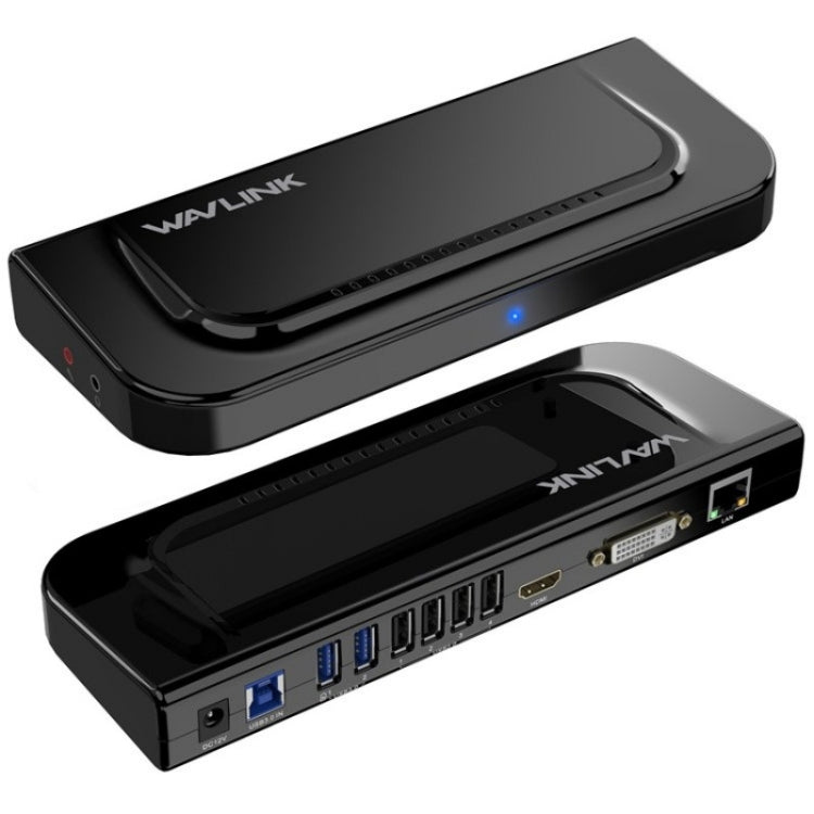 WAVLINK UG49DK4 Universal Laptop Docking Station Dual Monitor Supports DVI / HDMI / VGA, UG49DK4