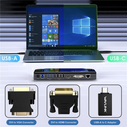 WAVLINK UG49DK4 Universal Laptop Docking Station Dual Monitor Supports DVI / HDMI / VGA, UG49DK4