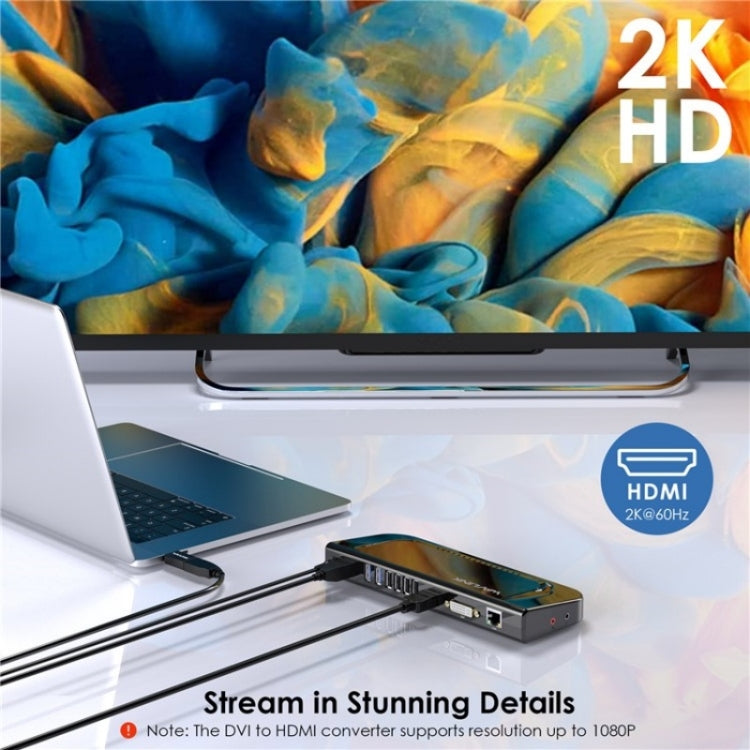 WAVLINK UG49DK4 Universal Laptop Docking Station Dual Monitor Supports DVI / HDMI / VGA, UG49DK4