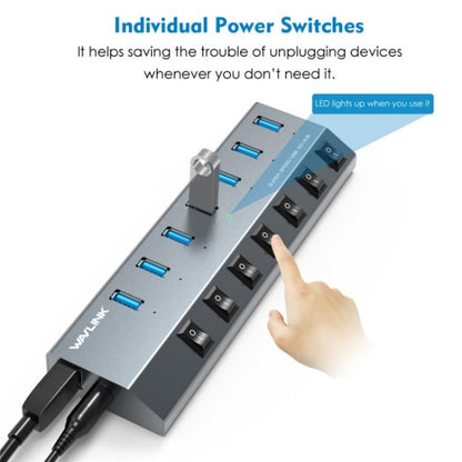 WAVLINK UH3076 5Gbps 7-port USB 3.0 Hub with Independent Switch and LED Indicator, UH3076