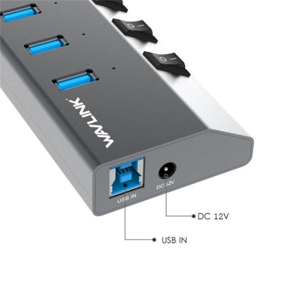 WAVLINK UH3076 5Gbps 7-port USB 3.0 Hub with Independent Switch and LED Indicator, UH3076