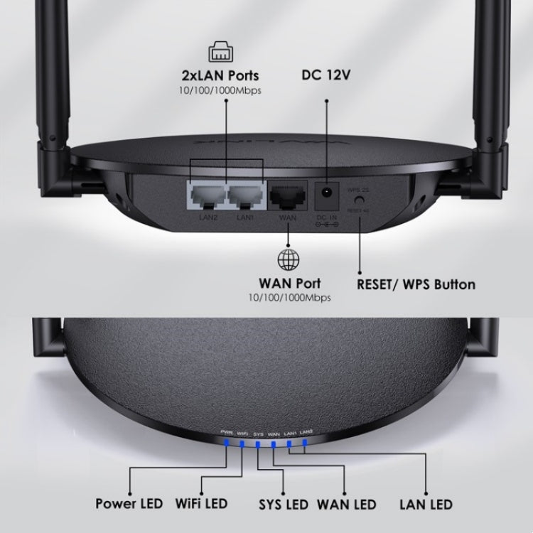 WAVLINK WN530HG3 AC1200 Dual Band AP Router 1000Mbps WAN / LAN Ethernet Port, US Plug, UK Plug, EU Plug, AU Plug