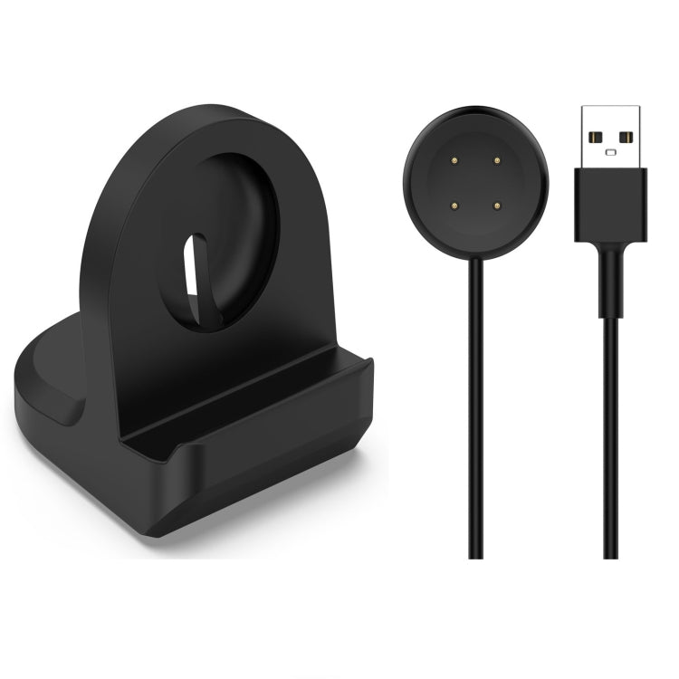 For Google Pixel Watch 3 41 / 45mm Smart Watch Silicone Charging Holder with Charging Cable, Black, White