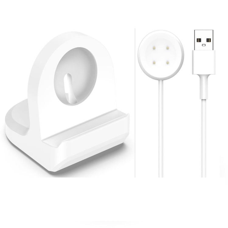 For Google Pixel Watch 3 41 / 45mm Smart Watch Silicone Charging Holder with Charging Cable, Black, White