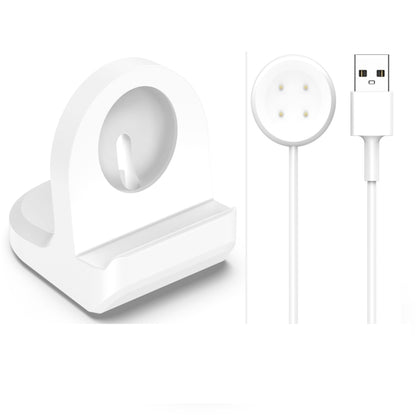 For Google Pixel Watch 3 41 / 45mm Smart Watch Silicone Charging Holder with Charging Cable, Black, White