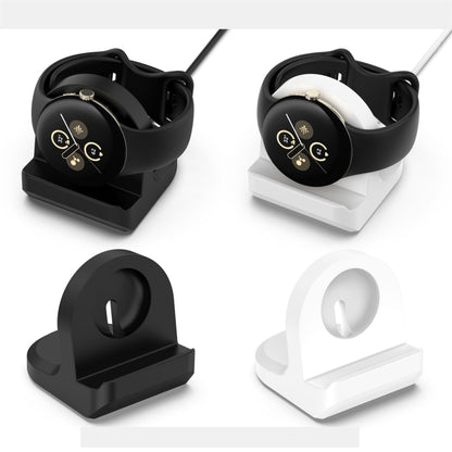 For Google Pixel Watch 3 41 / 45mm Smart Watch Silicone Charging Holder with Charging Cable, Black, White