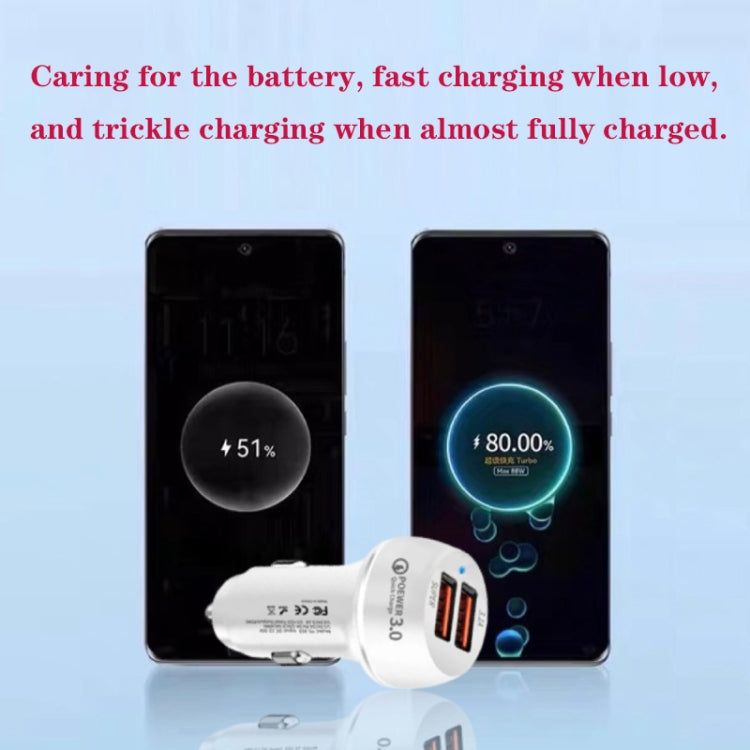 45W USB QC3.0 30W + USB 2.0 Fully Compatible Car Charger, TE-353