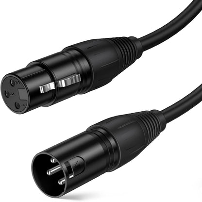 2m XLR Microphone Cable, 4.95 FT XLR Male to XLR Female Balanced 3 Pin Mic Cables, Black, XLR Male to XLR Female 3 Pin