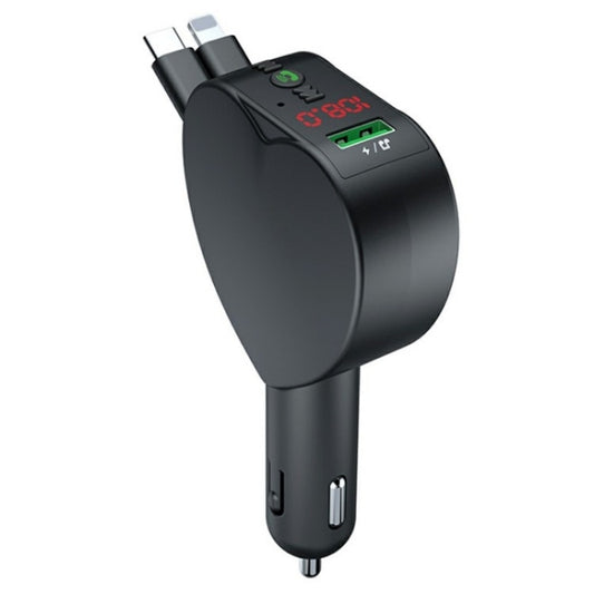 Y2 With Type-C Retractable Cables Car Bluetooth MP3 Player Hands-Free Call Adapter, Y2