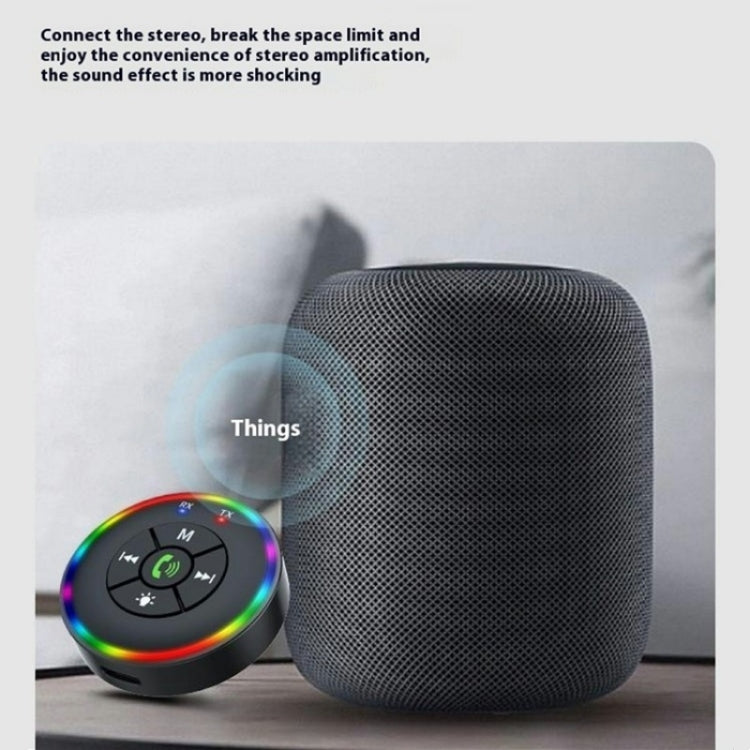 Q10 With Colorful Lamp 2-in-1 Bluetooth 5.3 Wireless Transmitter / Receiver MP3 Player Adapter, Q10