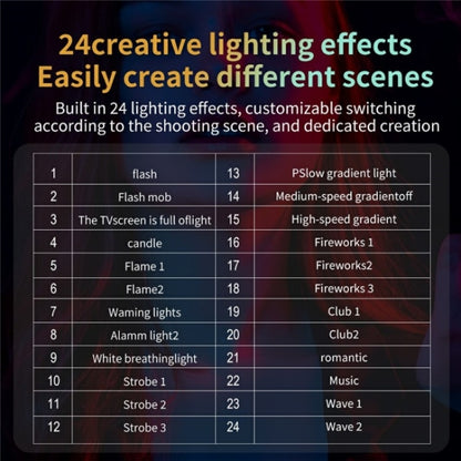 C60R 60W RGB Stage Lamp Professional Video Photography COB Fill Light With 8 Batteries, US Plug, UK Plug, EU Plug