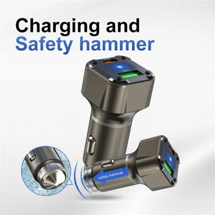 K25 Fast Charging Metal Window Breaker Car Charger Adapter PD 30W Super Charger, K25