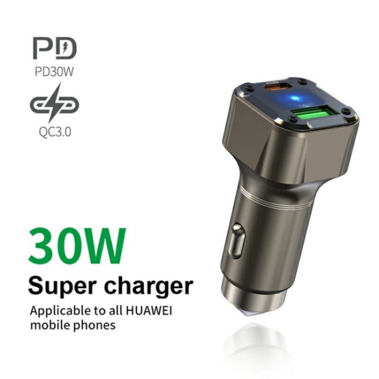 K25 Fast Charging Metal Window Breaker Car Charger Adapter PD 30W Super Charger, K25